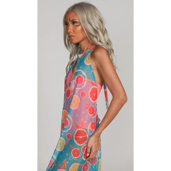 Ombare Karpo Swim Cover Up Jumpsuit Romper Sheer Resort Halter S/M NWT 7045 - Picture 15 of 16